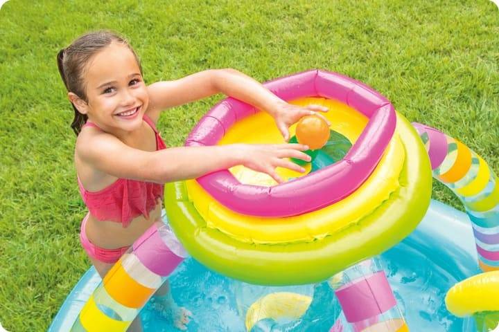 Rainbow inflatable playground