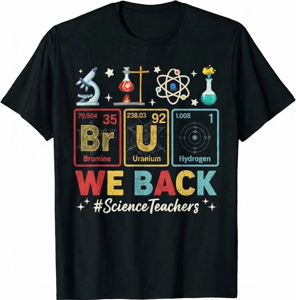 Vtg Style Science Teachers T Shirt Back To School Chemistry Physics Tee