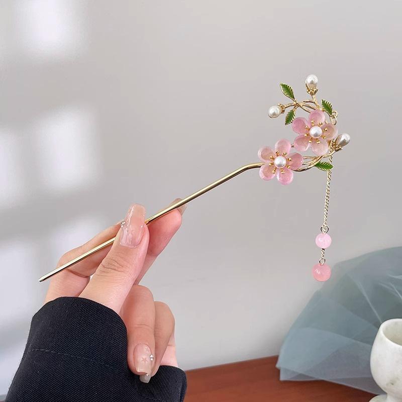 Винтажная китайская палочка для волос в стиле ханьфу, женская металлическая кисточка, вилка для волос, палочки для еды, заколка для волос, женские украшения, заколки для волос, аксессуары