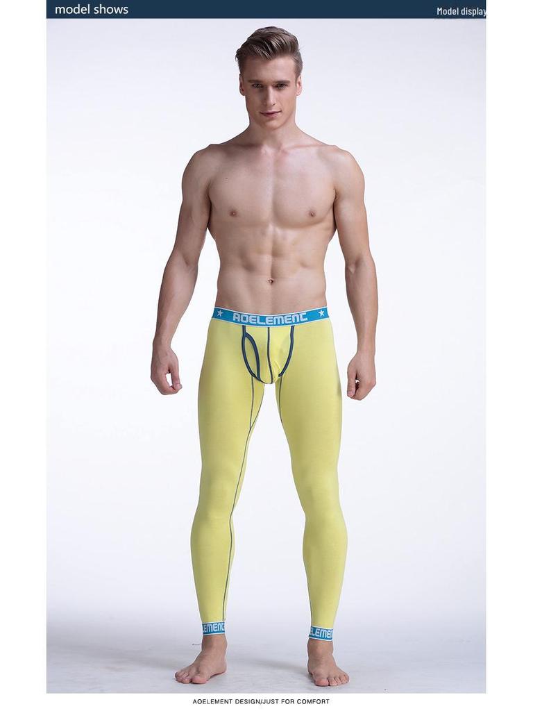 Мужские облегающие термолеггинсы из хлопка и шерсти