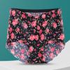 Printed Seamless High Waisted Underwear for Women Made Silk Waist Cinching Hip Lifting Design Large Size Summer Thin Cotton Crotch Triangle Panties