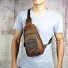 Men Real Leather Casual Fashion Multi-functional Crossbody Chest Sling Bag Design Travel One Shoulder Bag Daypack