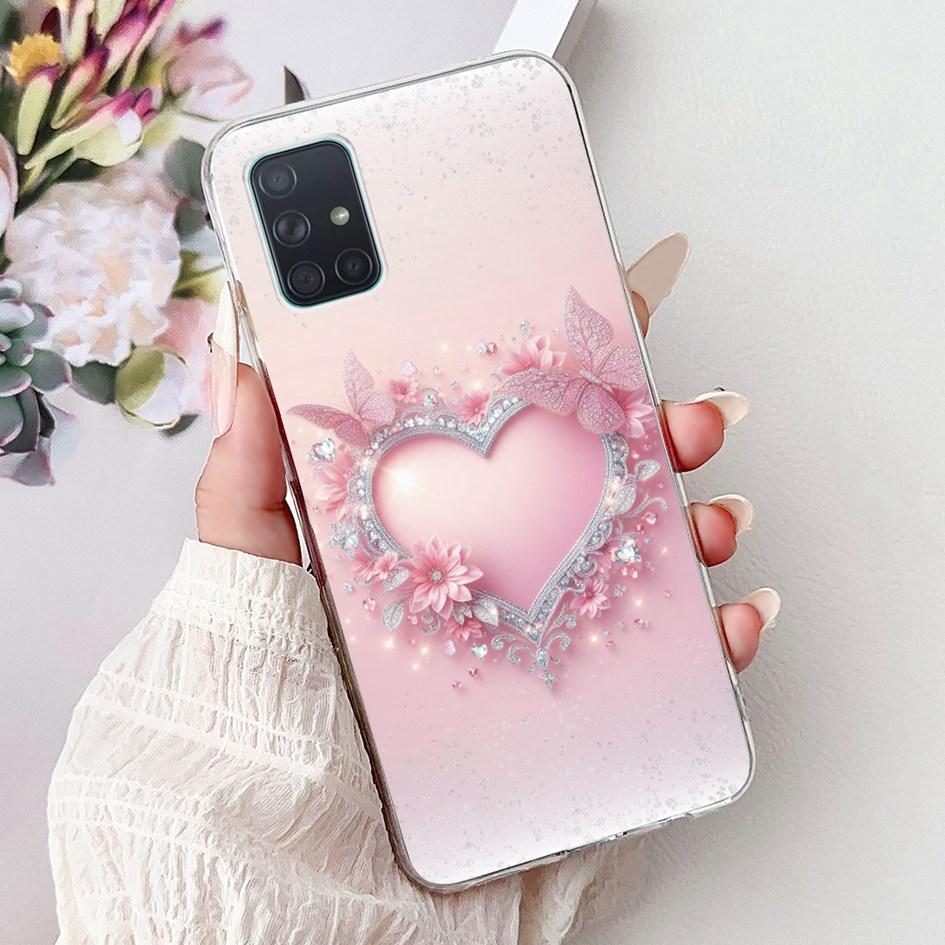 For Samsung Galaxy A71 Case SM-A715F Cover Fashion Butterfly Flower Soft Clear Silicone Phone Cover For Samsung A51 A 51 5G Capa