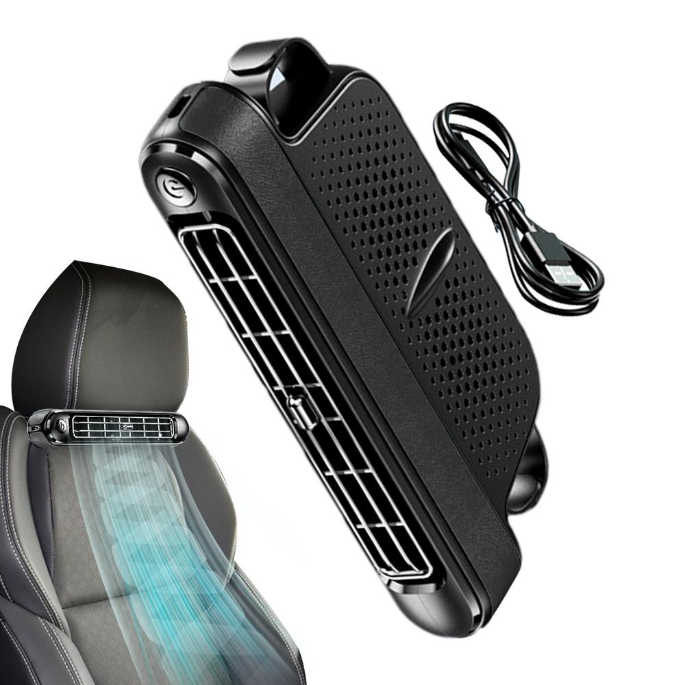 Вентилятор охлаждения переднего сиденья с питанием от USB, безлопастной вентилятор для подголовника автомобиля, 3 скорости, регулируемый, мощный вентилятор для салона автомобиля, подходит для автомобиля