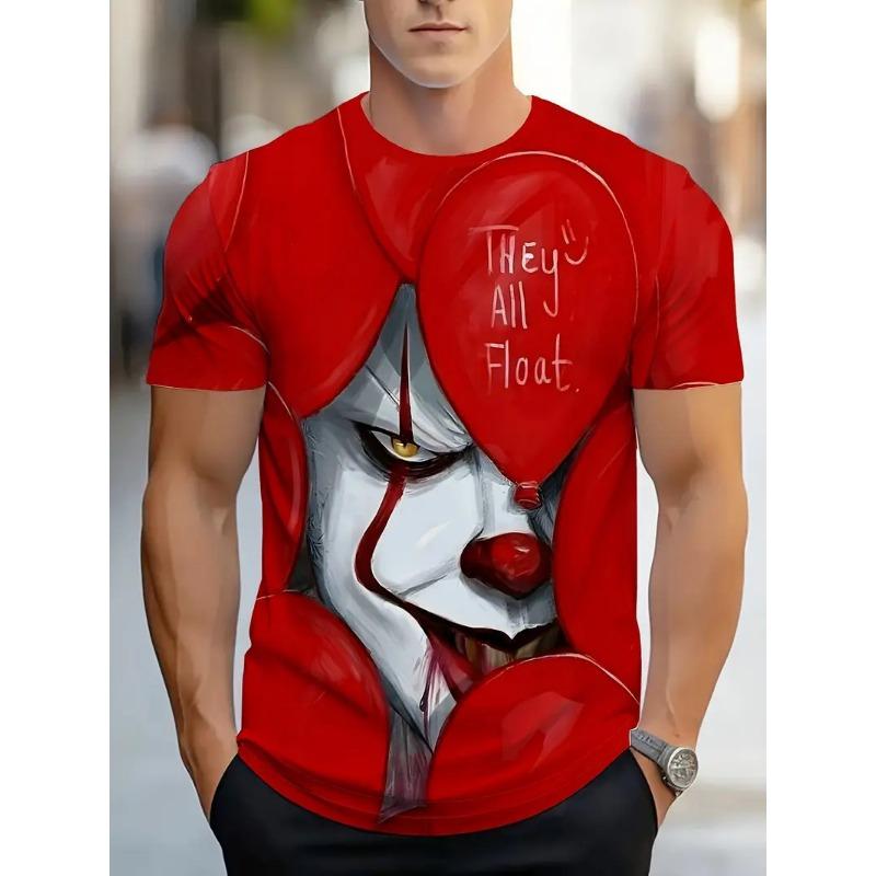 Летний круглый вырез с 3D забавными мультяшными узорами, модные повседневные футболки с короткими рукавами для мужчин