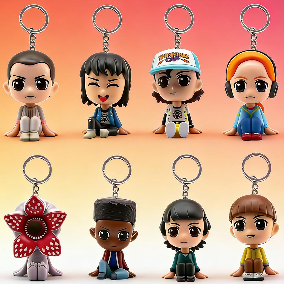 8 шт. Карманный брелок Одиннадцать Барб Робин Стив Дастин Виниловая фигурка Брелок Модель Игрушки