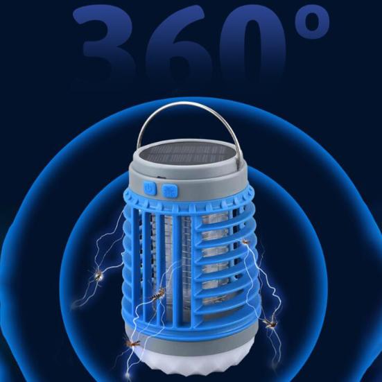 Портативная лампа для уничтожения комаров, USB-солнечная ловушка, светодиодный электрический шок, перезаряжаемый тихий репеллент от комаров