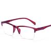High Quantity Far Sight Glasses Black Half Frame with Strength Presbyopic Eyewear Reading Glasses Ultra Light Women Men Fashion +75 To +400
