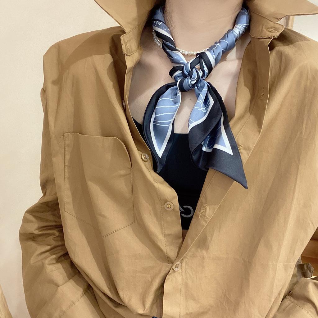 Весенне-летний атласный длинный шарф для женщин, солнцезащитная шаль, модный атласный длинный шарф для красоты, универсальный дорожный шарф