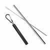 AngeliqueShop Stainless Steel Straw [Includes Cleaning Brush and Carabiner for Easy Carrying] Available In 6 Colors (Black)