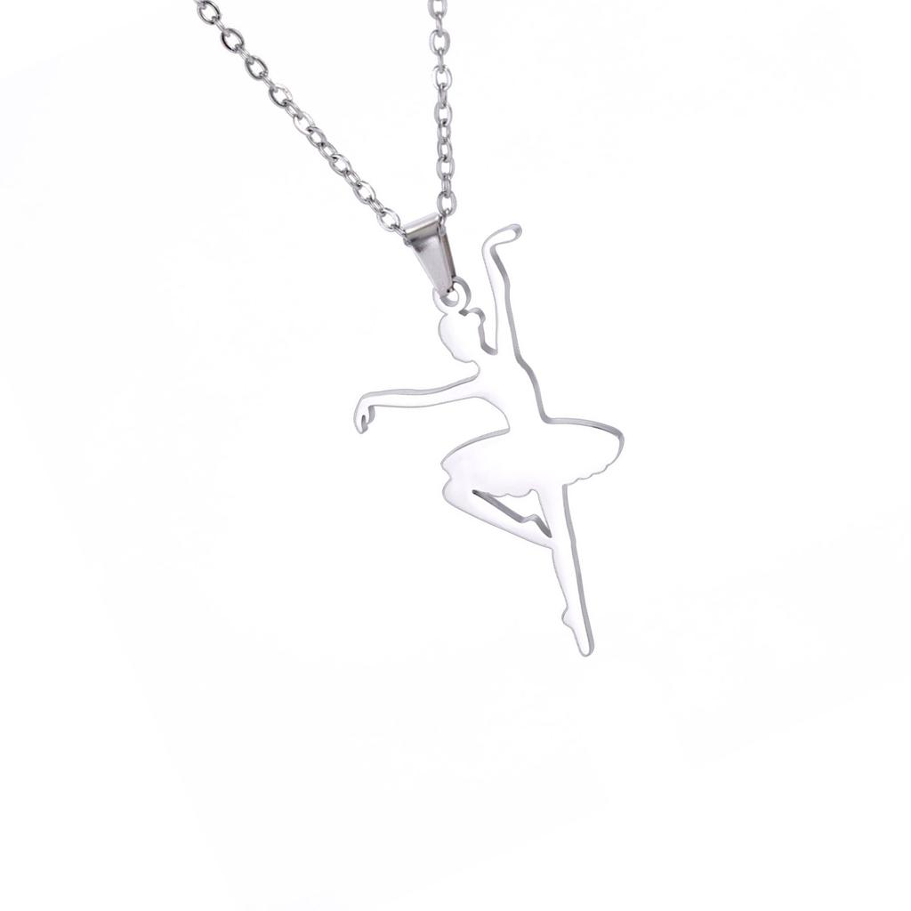 Элегантное ожерелье с подвеской в виде балерины, стильное ожерелье с подвеской в виде балерины, прочное украшение на шею из нержавеющей стали