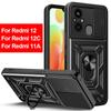 For Redmi 12 12C Case Slide Camera Lens Protect Stand Cover for Xiaomi 13 POCO F5 Pro Redmi Note 12S 12 Pro Plus 12C 11A Cases