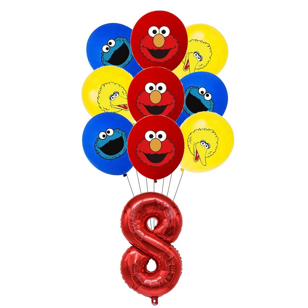 Cartoon Sesames Street Birthday Party Decoration Elmo Disposable Party Plate Latex Balloons Tablecloth Baby Shower Party Supplie