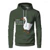 Peace Was Never An Option Goose Men Hoodies Fashion Casual Animal Graphic Green Sweatshirts Boys & Girls Funny Pullover Hoodie