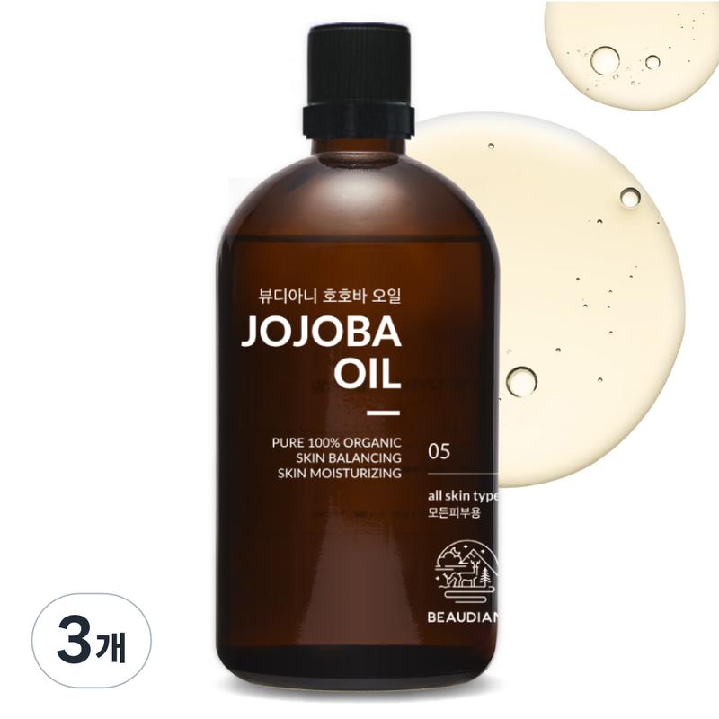 Beaudiani Organic Jojoba Oil, 100ml, 3 pcs