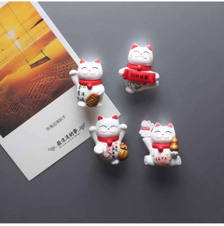 Креативный магнит на холодильник, милая декорация в виде кота Чжаоцай, магнитная наклейка, липкий блокнот, милый магнит на холодильник