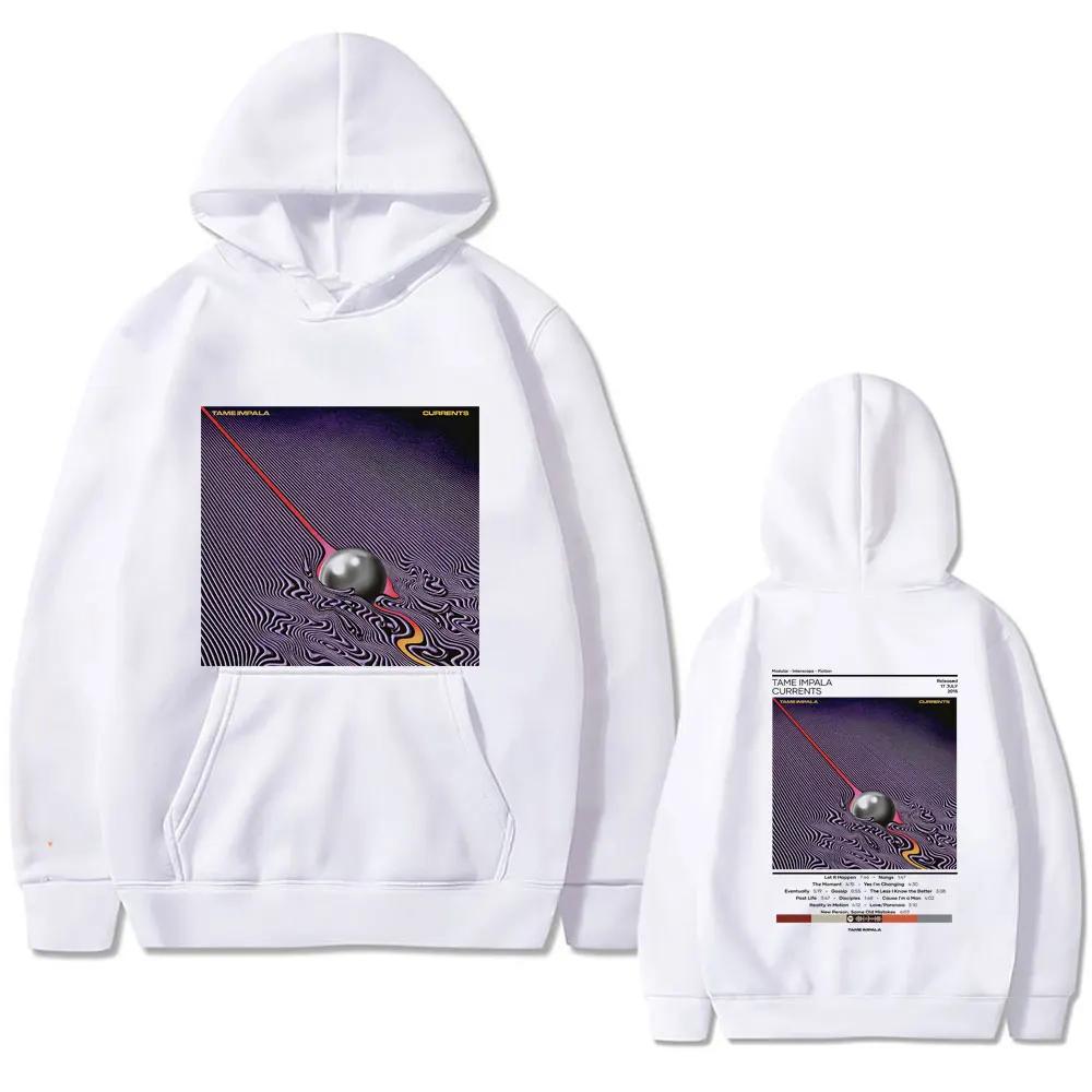Худи с принтом Tame Impala Currents для мужчин, двустороннее, Lndie Pop, худи рок-группы, ретро-мода, свитшот