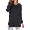 Women's Fall Long Sleeve Side Split Loose Blouses Casual Pullover Tunic Tops