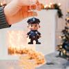 New Acrylic Keychain Police Pattern Theme 2D Flat Pattern Keychain Thanksgiving Christmas, Valentine's Day Birthday Gift Theme DIY Backpack Pendant