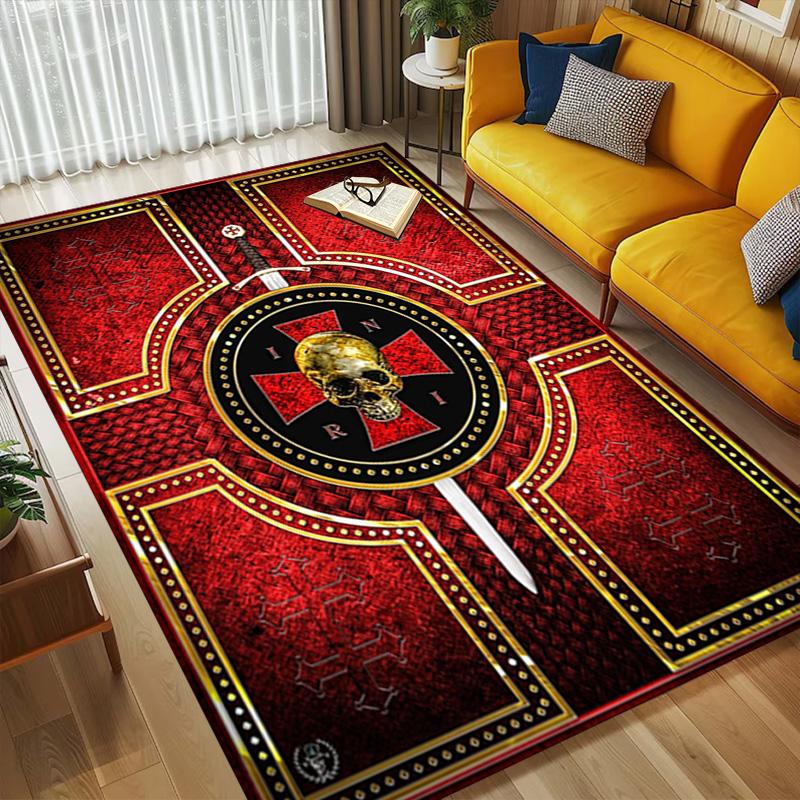 Skull Cross Living Room Nonslip Area Rug Soft Carpet For Bedroom Game Playroom Sofa Office Home Decor Doormat Christmas Gift C9301558