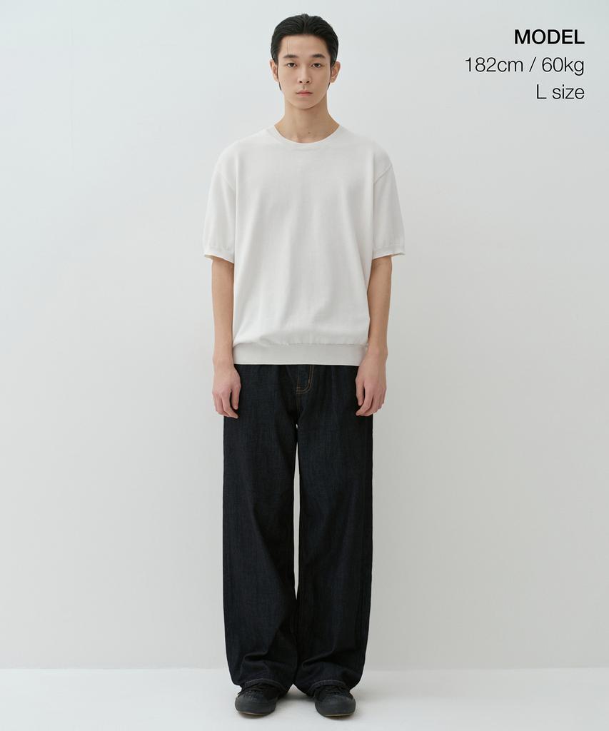MUSINSA STANDARD Washable Supima Cotton Crew Neck Short Sleeve Knit [Ivory]