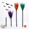 Halloween Black Hat Witch Broom Green Orange Purple 3 Colors Available Halloween Party Decoration Flying Broom Cosplay Props ZYF