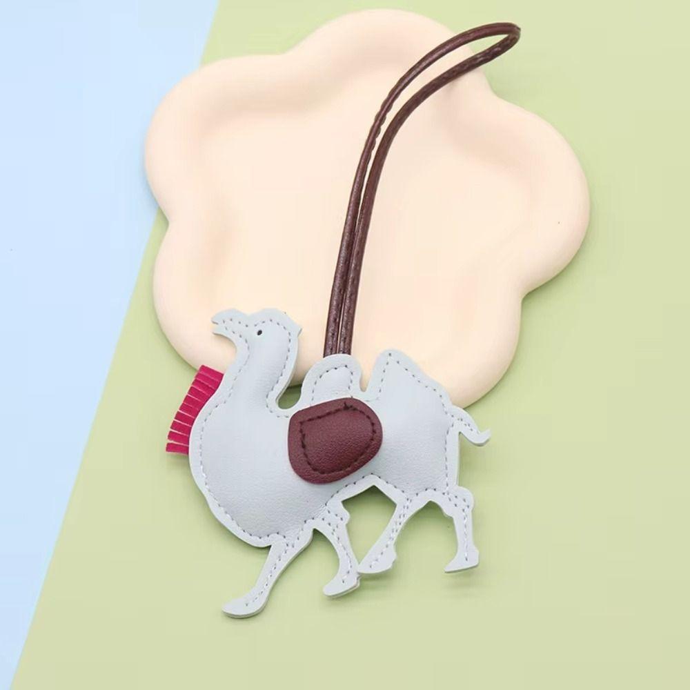 Мультяшная вешалка из ПУ кожи, подвеска для сумки из ПУ кожи, разноцветный брелок верблюжьего цвета, украшение для сумки
