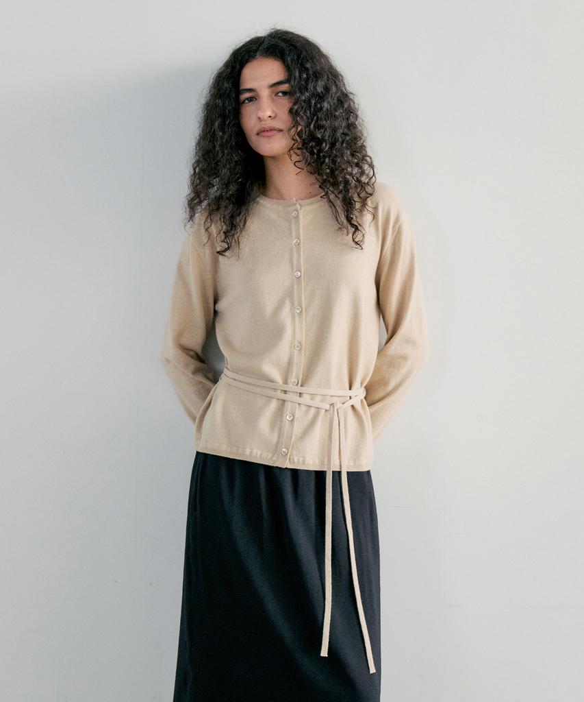 NOTIA Plain Strap Cardigan - Light Beige