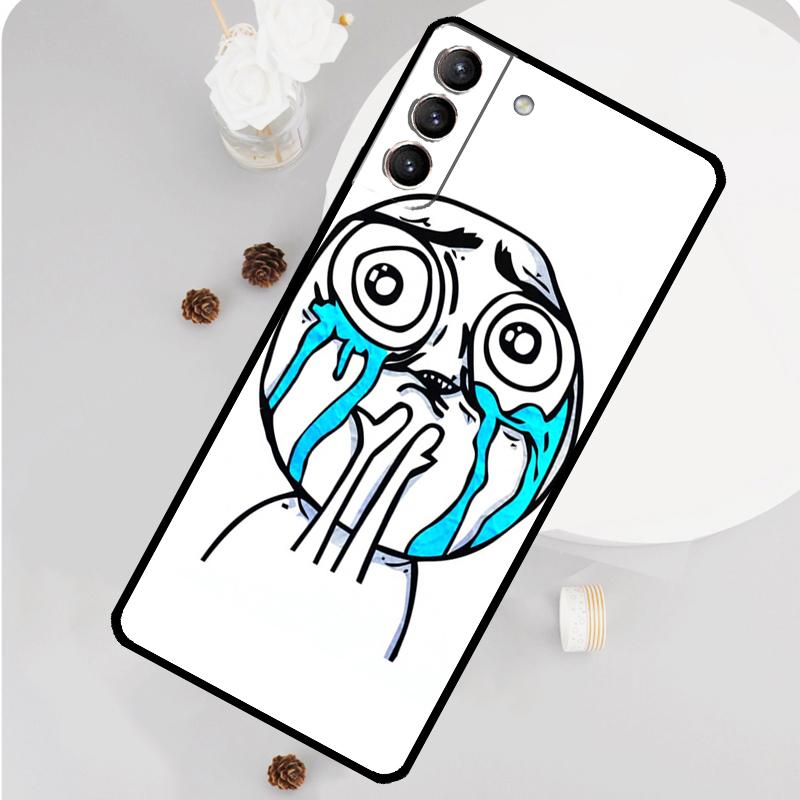 Чехол-мем Troll Face для Samsung Galaxy S23 FE S20 S21 S22 Ultra S8 S9 S10 Plus Note 10 20 Ultra Мягкая крышка