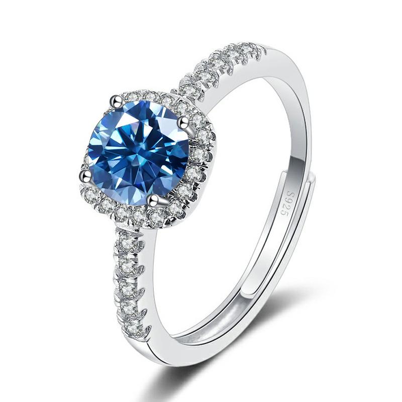 Bague Ringen D Цвет VVS 1 карат кольцо с муассанитом из стерлингового серебра S925, платина, роскошные ювелирные изделия для женщин, свадьба, помолвка