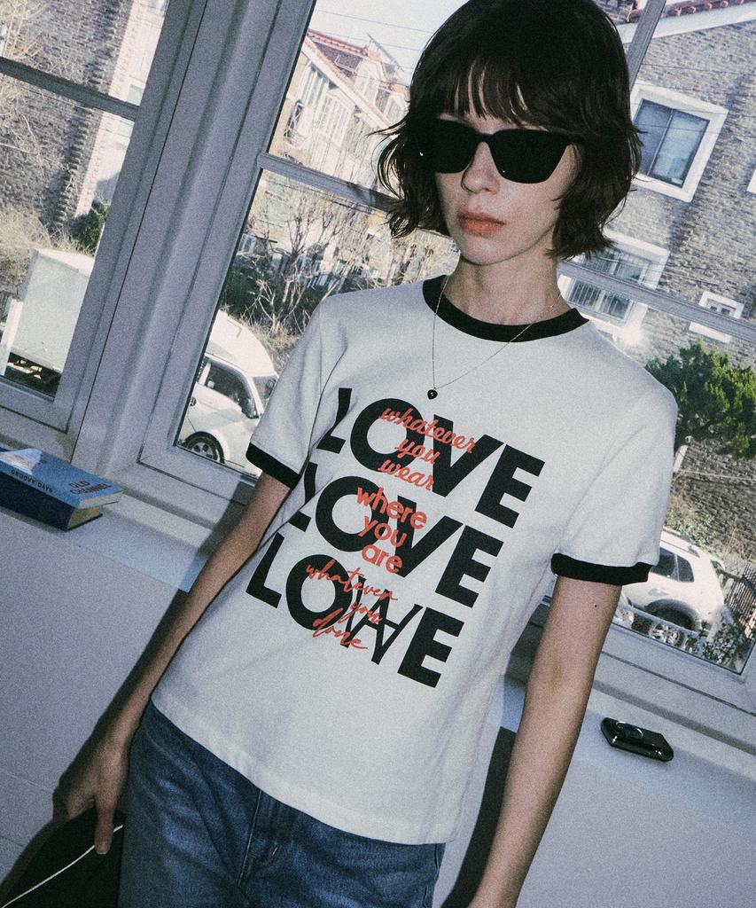 Banwonateullie A3442 Футболка Love Ringer_Белый/Черный
