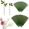 100Pcs Green Flower Stem Green Crafts DIY Bouquet Making Artificial Flower Arrangement Plastic Floral Rod Wire Kit Florist Supplies
