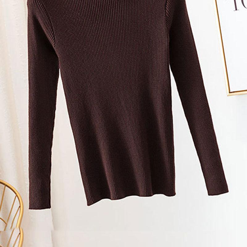 Женские пуловеры с высоким воротником на весну, осень и зиму, свитера, джемпер, рубашка для начинающих, короткий рукав с короткими рукавами, обтягивающий низ, вязаный шикарный однотонный один размер