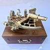Nautical Brass Sextant Instrument with Wooden Box Marine Working Sextant 22.86 Cm Fully Navigation Ship Astrolabe Sextant