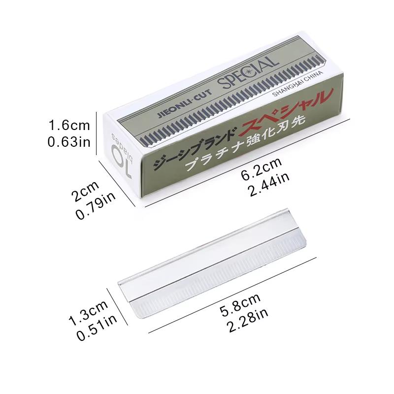 50/10Pcs Stainless Steel Replaceable Eyebrow Blades - Microblading Trimmer, Face Hair Remover Razor & Makeup Beauty Tools