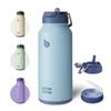 BOTTLE BOTTLE Water Bottle, 850ml Large Capacity, Stainless Steel Bottle with Bottom Storage, 2-Way Lid, Straw, Direct Drinking, Vacuum Insulated,