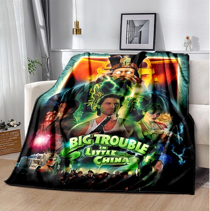 Big Trouble Little China Flannel Blanket Soft Warm All-Season Throw, Design for Camping, Car Travel, Hiking Sofa, Bed, Office Perfect Gift for Parties