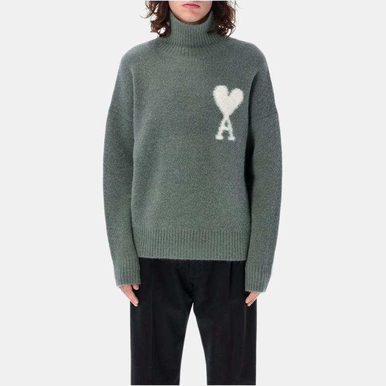 Ami Paris Ami De Coeur Вязаный джемпер с высоким воротником UKS425KN00324013
