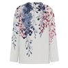 Women's Fashion Casual Slit Hem Round Neck Long Sleeve Loose Printed T-Shirt Ladies Top