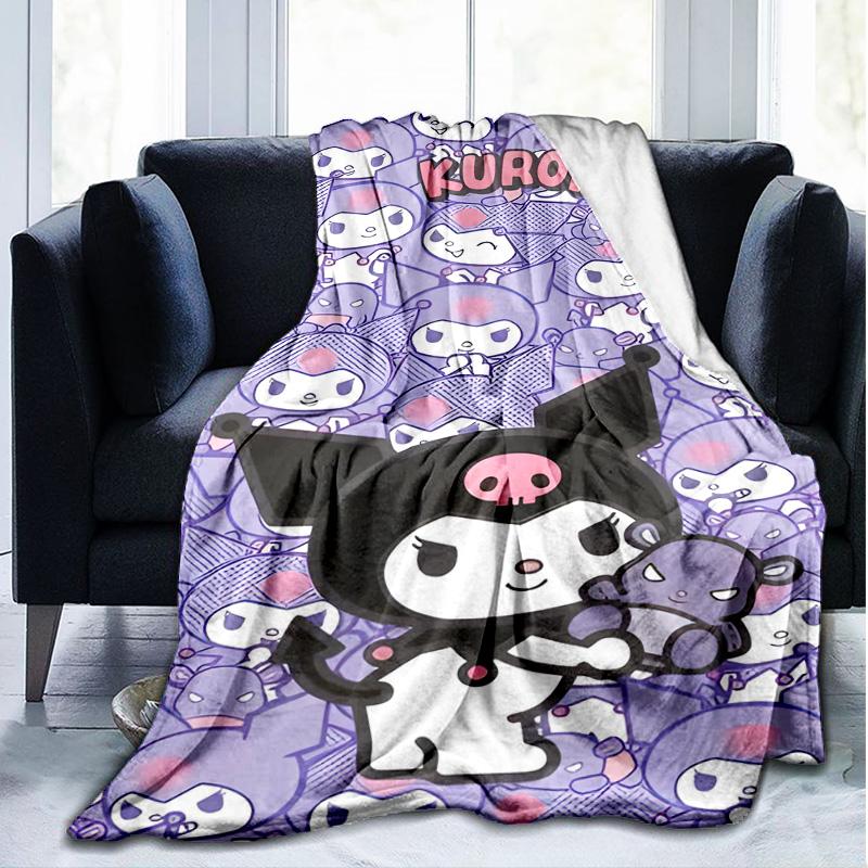 1PC Kuro-mi Flannel Blanket, Use for Birthday/Holiday Gift, Soft Blanket for Sofa/Bed/Camping/Office/Tourism Use,All Seasons