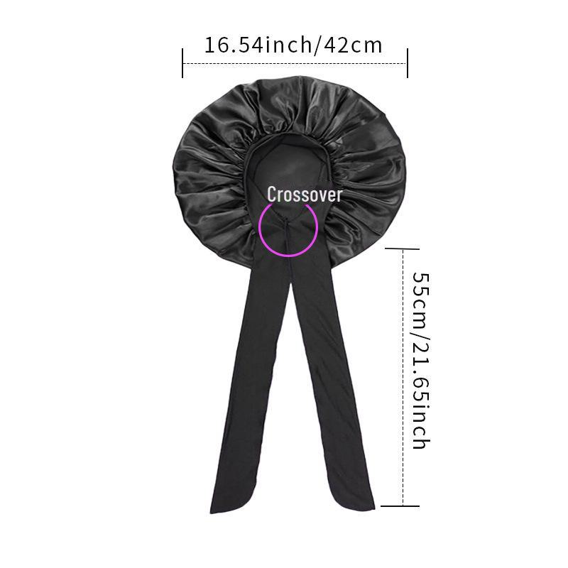 «Очень большая шелковая шапочка для сна с бантом – тюрбан для красоты и ухода за волосами»