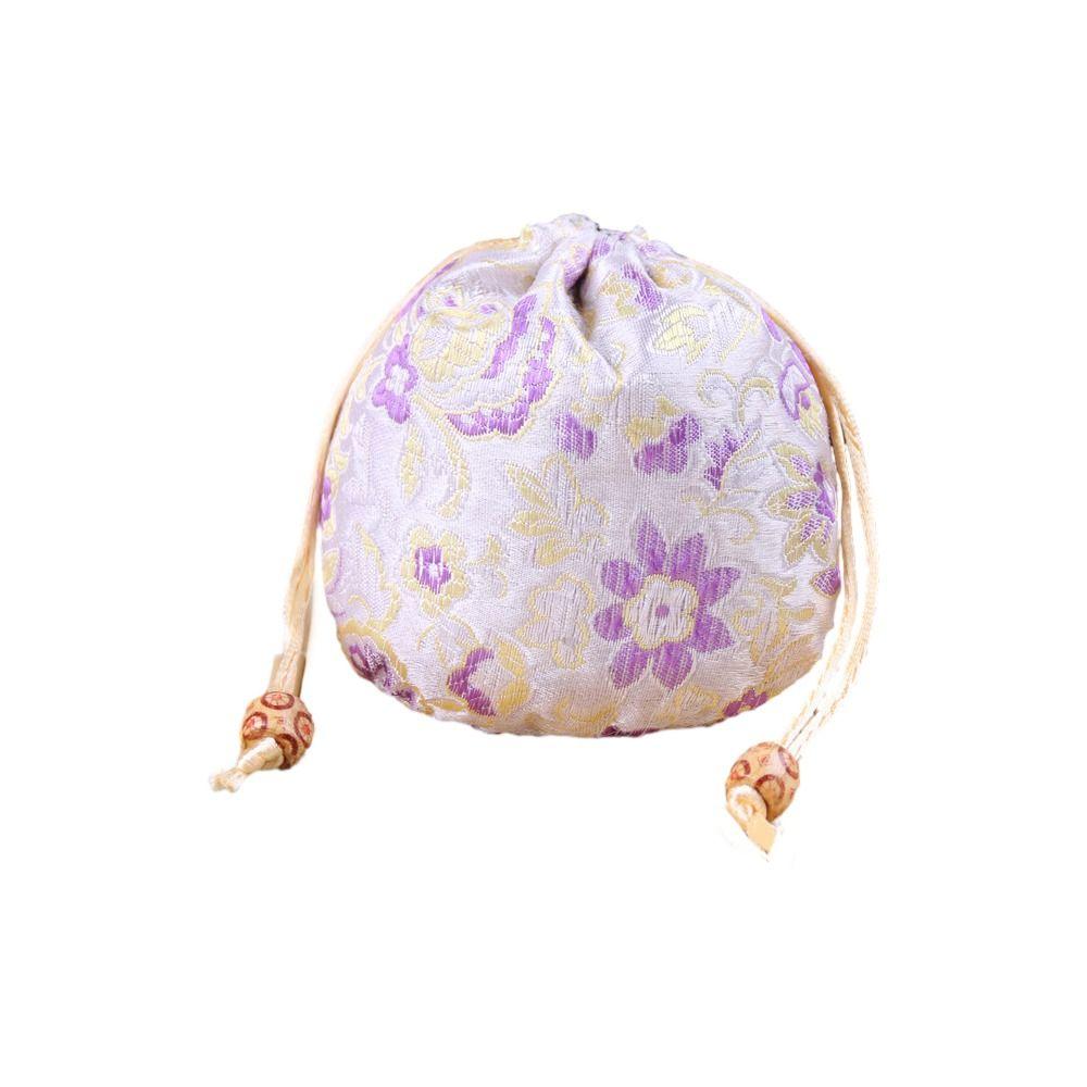Chinese Style Embroidery Flower Drawstring Bag Jewelry Packing Bag Festive Sugar Bag Daily