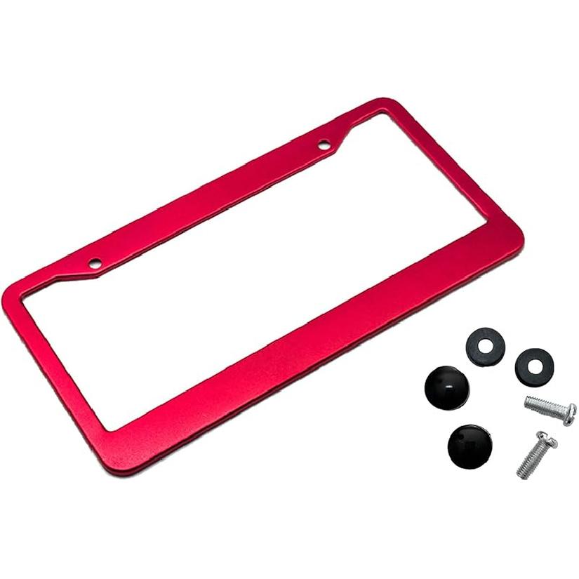 License Plate Frames Solid Aluminum License Plate Cover Holder Universal Car Frame For Man And Women With Screws (Black)