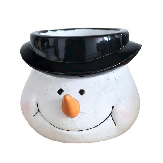 Рождественский снеговик, горшок-кашпо, голова Санта-Клауса, смола, суккуленты, травянистые растения