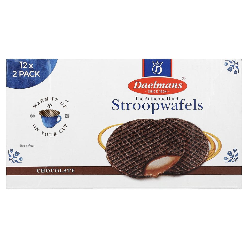 Daelmans, Stroopwafel, Chocolate, 12-2 Packs, 72.5g (2.56oz) each