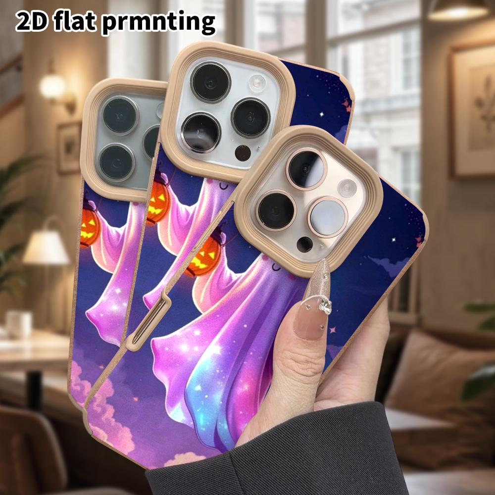 Phone Case: Lambskin 2D Flat Samsung Galaxy A34 A35 M05 M06 S20 S22 S21 FE Plus 5G Protective Case, Gradient Ghost, Christmas and Halloween Gift