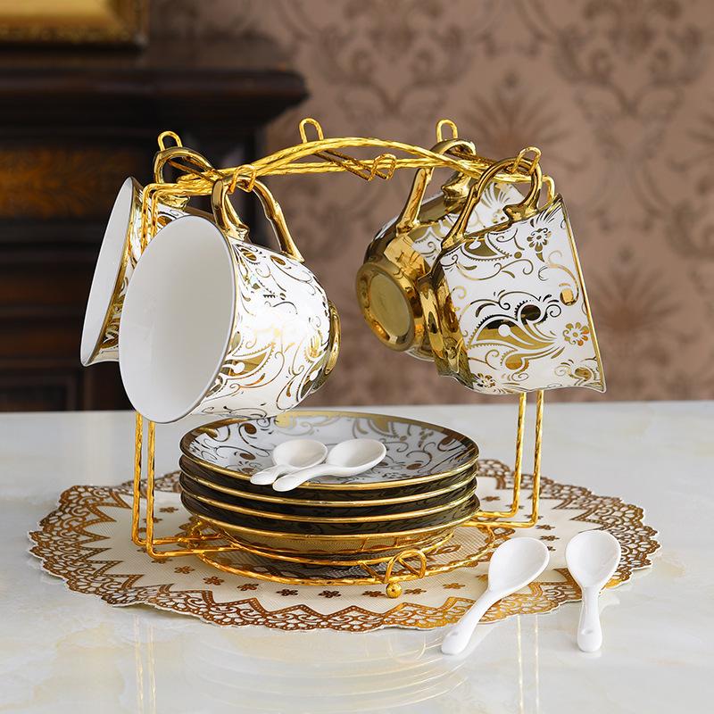 Позолоченный край Европейский креативный домашний чайный сервиз Керамический английский кофейный набор с чашкой и блюдцем