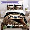 3pcs Custom Name Sloth Bedding Set Duvet Cover Closure Includes 1 Duvet Cover & 2 Pillowcases, Soft and Comfortable for All Seasons.