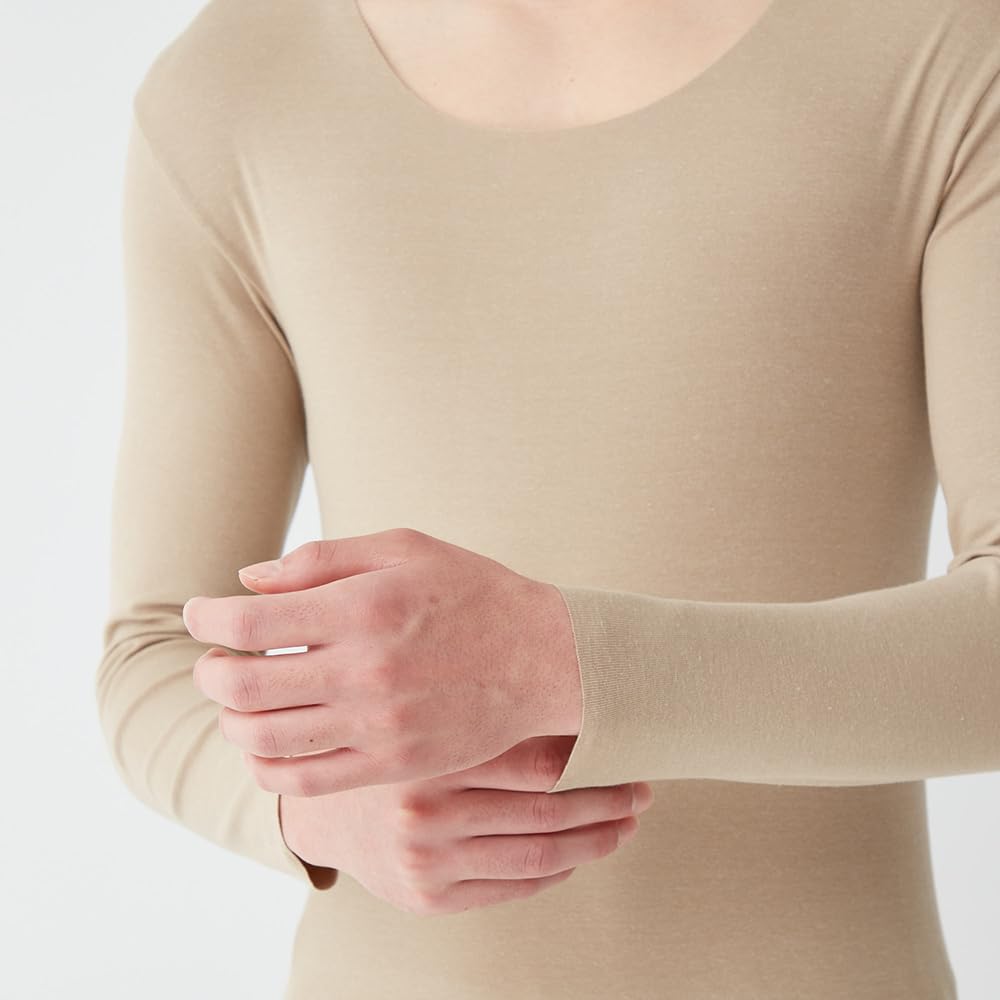 Gunze YG NEXTRA С длинным рукавом, круглый вырез, натуральный, сделано в США, сушка в помещении, прозрачный размер LL (ОТРЕЗАТЬ) Рубашка, Теплогенерирующая, Япония, Безопасная, Антибактериальная,