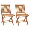 Folding Garden Chairs - VIDAXL - Solid Teak Wood - Brown - Natural - Garden Furniture
